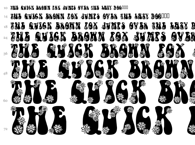 LMS Hippy Chick font waterfall